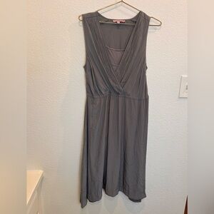 Calypso St Barth Grey Silky modal V-Neck minimalist detachable lining mini dress